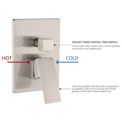 10" Wall Mounted Rainfall Shower System With Tub Spout, Brushed Nickel -Warm Bathroom 8551a52d02510575 6030 w800 h800 b1 p0