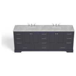 The Laurel Bathroom Vanity, Deep Gray, 84", Double Sink, Freestanding 25 The Laurel Bathroom Vanity, Deep Gray, 84", Double Sink, Freestanding -Warm Bathroom 85d13aff03f6a03b 7519 w800 h800 b1 p0
