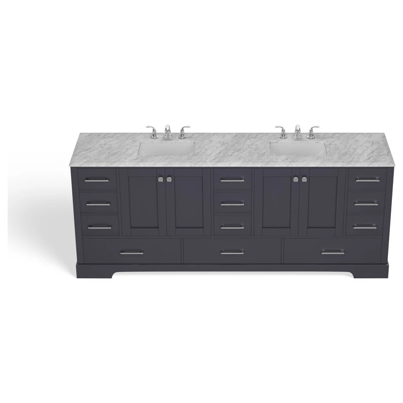 The Laurel Bathroom Vanity, Deep Gray, 84", Double Sink, Freestanding 13 The Laurel Bathroom Vanity, Deep Gray, 84", Double Sink, Freestanding - Image 13