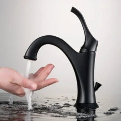 Arlo Single Handle 1-Hole Bathroom Basin Faucet, Lift Rod Drain, Matte Black -Warm Bathroom 8711656900e5e700 3160 w800 h800 b0 p0