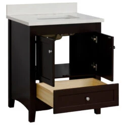 Abbey 30" Bathroom Vanity, Base: Chocolate, 30", Top: Quartz -Warm Bathroom 8751336001c502fc 8739 w800 h800 b1 p0