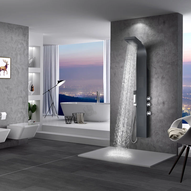 ANZZI Atoll 66" Full Body Shower Panel System, Black 2 ANZZI Atoll 66" Full Body Shower Panel System, Black - Image 2