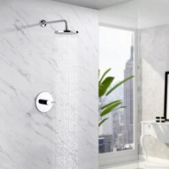 Luxier SS-B01-T Rainfall Shower Faucet Set, Chrome -Warm Bathroom 8811d29f01f9c82f 0031 w800 h800 b0 p0