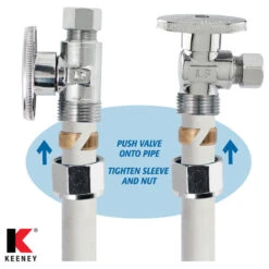 Keeney Quarter Turn No Crimp PEX Valve, 1/2" Comp PEX X 1/4" O.D., Straight 16 Keeney Quarter Turn No Crimp PEX Valve, 1/2" Comp PEX X 1/4" O.D., Straight -Warm Bathroom 886187a00cdf2ca8 9759 w800 h800 b1 p0