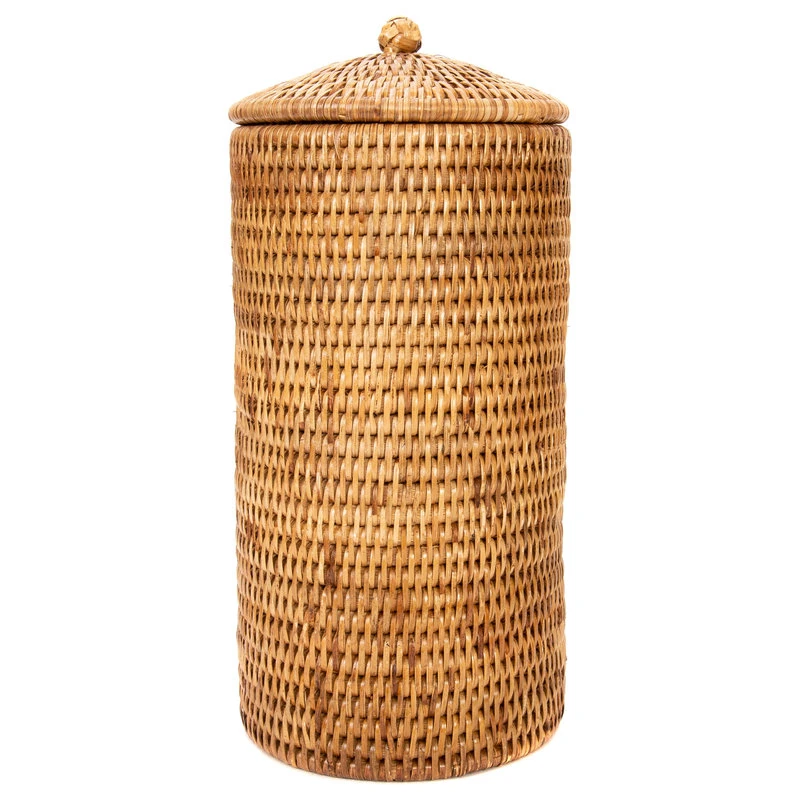 Artifacts Rattan Double Toilet Roll Holder, Honey Brown 1 Artifacts Rattan Double Toilet Roll Holder, Honey Brown