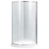 Ove Decors Breeze 32 Shower Kit, Frosted Glass Panels And Base, Satin Nickel