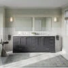 The Laurel Bathroom Vanity, Deep Gray, 84", Double Sink, Freestanding