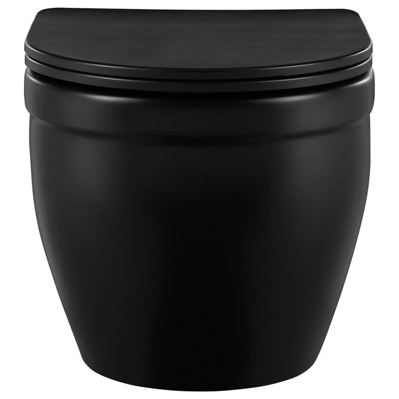 Ivy Wall Hung Elongated Toilet Bowl 0.8/1.28 GPF Dual Flush, Matte Black 3 Ivy Wall Hung Elongated Toilet Bowl 0.8/1.28 GPF Dual Flush, Matte Black - Image 3