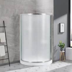 Ove Decors Breeze 36 Shower Kit, Frosted Glass Walls And Base, Satin Nickel -Warm Bathroom 8a9183df0f8fed1a 6937 w800 h800 b0 p0