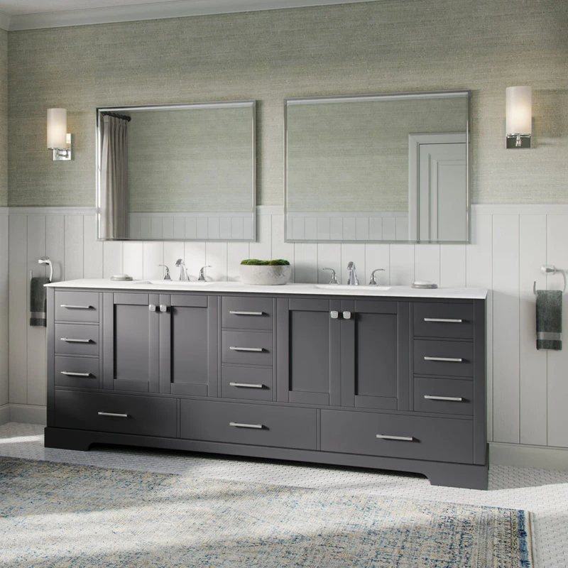 The Laurel Bathroom Vanity, Deep Gray, 84", Double Sink, Freestanding 2 The Laurel Bathroom Vanity, Deep Gray, 84", Double Sink, Freestanding - Image 2