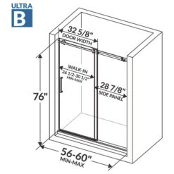 Shower Doors, Semi-Frameless, 8mm Clear Tempered Glass, ULTRA-B Collection, Brushed Nickel, 56-60"x76 -Warm Bathroom 8ad13f6c0970e93b 2053 w800 h800 b1 p0