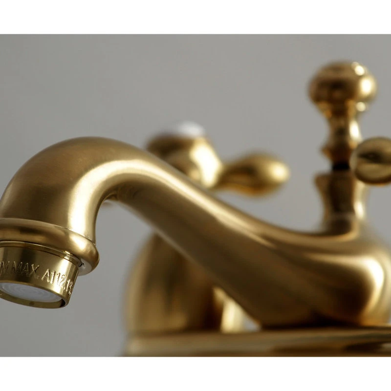 Kingston Brass 4" Centerset Bathroom Faucet, Brushed Brass 3 Kingston Brass 4" Centerset Bathroom Faucet, Brushed Brass - Image 3