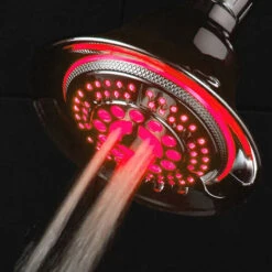 Water Temperature Controlled Color Changing 5-Setting LED All Chrome Showerhead 8 Water Temperature Controlled Color Changing 5-Setting LED All Chrome Showerhead -Warm Bathroom 8b01b6dc07226b63 4215 w800 h800 b0 p0