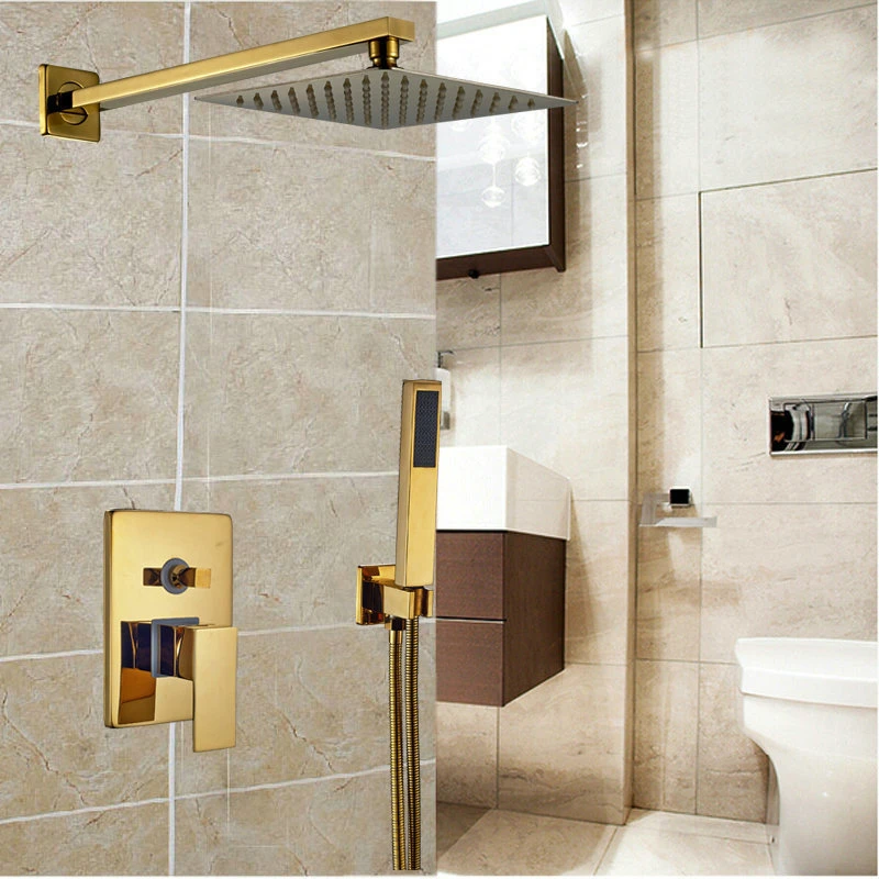 Fontana Brass Gold Tone Shower Set, 10" 3 Fontana Brass Gold Tone Shower Set, 10" - Image 3
