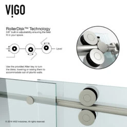 VIGO 72x74 Elan Frameless Sliding Shower Door, Stainless Steel -Warm Bathroom 8b213bab0f5a47b7 7572 w800 h800 b0 p0