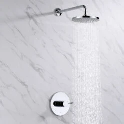 Luxier SS-B01-T Rainfall Shower Faucet Set, Chrome -Warm Bathroom 8b91ba6501f9c834 0031 w800 h800 b0 p0