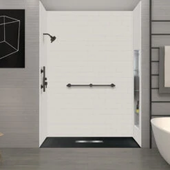 Transolid 60-in L X 35.5-in W Zero Threshold Center Drain Shower Base, Black -Warm Bathroom 8bd1a0690f72061f 0882 w800 h800 b0 p0