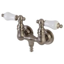 Aqua Vintage 3-3/8" Wall Mount Tub Faucet, Brushed Nickel
