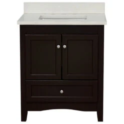 Abbey 30" Bathroom Vanity, Base: Chocolate, 30", Top: Quartz -Warm Bathroom 8c214a3001c50300 8739 w800 h800 b1 p0