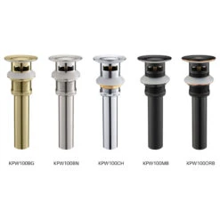 Pop-Up Drain Stopper With Overflow KPW100, Matte Black -Warm Bathroom 8d3169250233f4da 2935 w800 h800 b1 p0