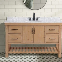 Marina 55" Bathroom Vanity, Driftwood Finish -Warm Bathroom 8db118c7013fe0bc 6542 w800 h800 b0 p0