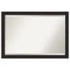 Furniture Espresso Narrow Beveled Bathroom Wall Mirror - 39.5 X 27.5 In.