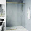 VIGO 60"x74" Frameless Sliding Shower Door And Roller Disk, Matte Gold