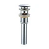 Blossom Basin Solid Brass Pop Up Drain, Chrome, With Overflow