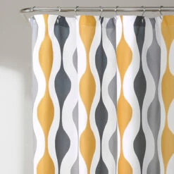 Mid Century Geo Shower Curtain 72x72, Gold/Gray -Warm Bathroom 8ed1c33b0b573192 3941 w800 h800 b0 p0