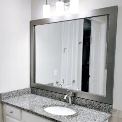 Pendleton Framed Wall Mirror, Satin Nickel, 28" X 48" -Warm Bathroom 8f1108ca03ebb98b 3115 w800 h800 b0 p0