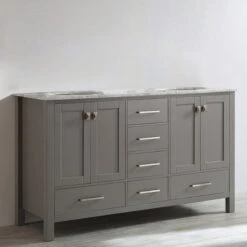 Gela Single Vanity, Gray, 60", Without Mirror -Warm Bathroom 8f2145cc009c453f 4438 w800 h800 b0 p0