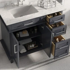 The Helm Bathroom Vanity, Gray, 42", Single Sink, Freestanding 19 The Helm Bathroom Vanity, Gray, 42", Single Sink, Freestanding -Warm Bathroom 8f81e36f03c743bf 7064 w800 h800 b0 p0