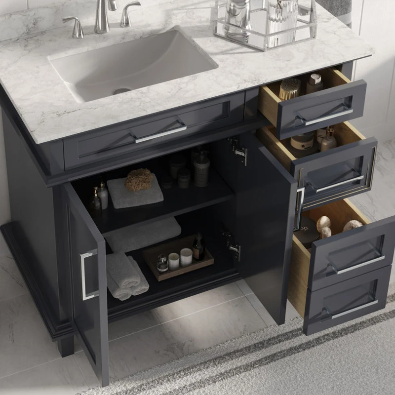 The Helm Bathroom Vanity, Gray, 42", Single Sink, Freestanding 7 The Helm Bathroom Vanity, Gray, 42", Single Sink, Freestanding - Image 7