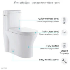 Monaco One Piece Elongated Left Side Flush Handle Toilet 1.28 Gpf -Warm Bathroom 8fa12a040f75faa1 9273 w800 h800 b1 p0