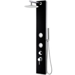 Black Glass Shower Panel With 2 Body Sprays And Rain Shower Head 11 Black Glass Shower Panel With 2 Body Sprays And Rain Shower Head -Warm Bathroom 9061a3050c53401a 8253 w800 h800 b1 p0