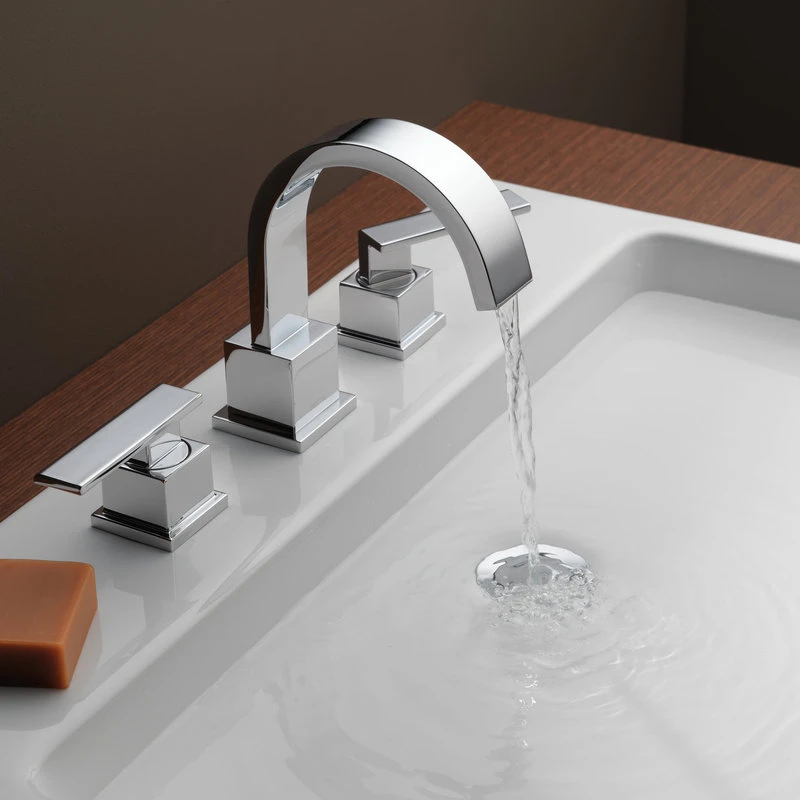 Delta Vero Two Handle Widespread Bathroom Faucet, Chrome, 3553LF 4 Delta Vero Two Handle Widespread Bathroom Faucet, Chrome, 3553LF - Image 4