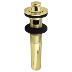Fauceture Lift And Turn Sink Drain With Overflow, Polished Brass