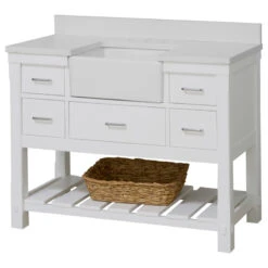 Charlotte 48" Single Bathroom Vanity In White With Quartz Top -Warm Bathroom 9111244501e0a761 2508 w800 h800 b1 p0