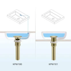 Pop-Up Drain Stopper Without Overflow, Brushed Gold -Warm Bathroom 912128620233f837 3330 w800 h800 b0 p0