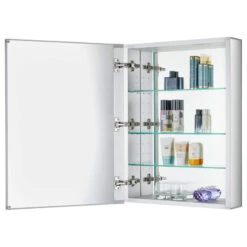 Bathroom Medicine Cabinet, Aluminum, Recessed/Surface Mount, 24"x30" -Warm Bathroom 91b1816f0e59314b 3581 w800 h800 b1 p0