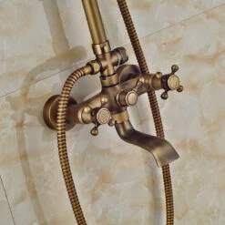 Bronze Rainfall Shower Mixer Faucet Wall Mounted System With Handshower, B-01 -Warm Bathroom 9241f09101e1f0d1 7310 w800 h800 b0 p0