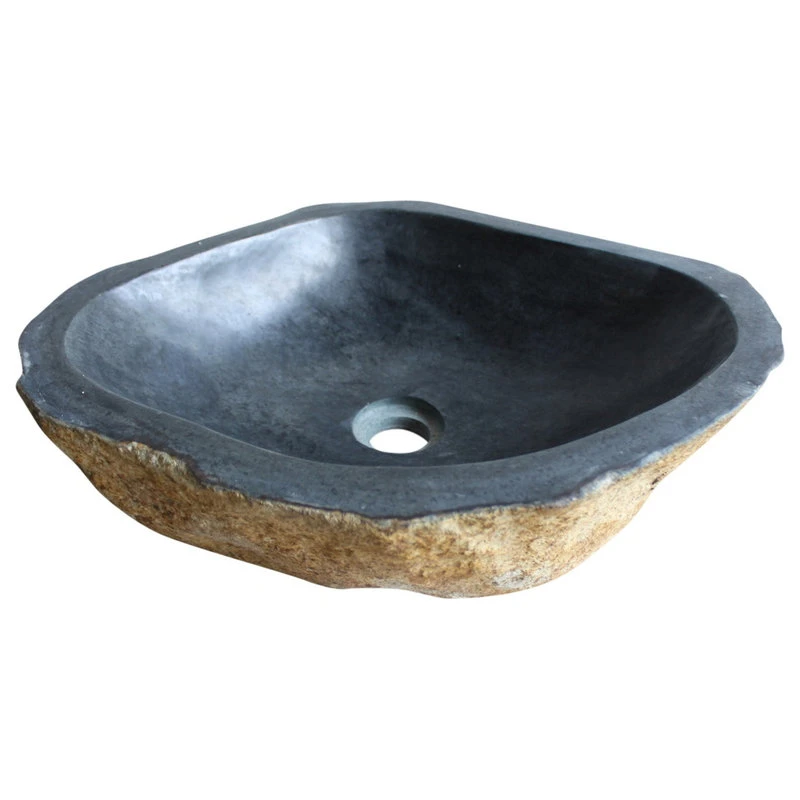 Rustic Natural Basalt Unique Bathroom Vessel Sink, 16-23 Inch, Natural Stone 8 Rustic Natural Basalt Unique Bathroom Vessel Sink, 16-23 Inch, Natural Stone - Image 8