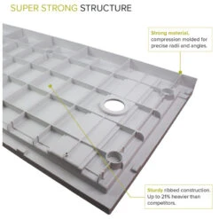 Transolid Linear 60"x30" Shower Base With Left Hand Drain, Gray -Warm Bathroom 92b169670f241ee5 0130 w800 h800 b1 p0