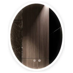 Ellipse Oval Dimmable LED Mirror With Defogger, 24"x36"x1.75"
