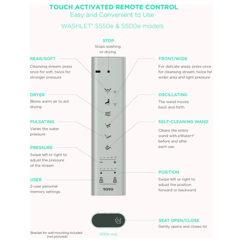 TOTO SW3054 Washlet S550E Elongated Bidet Seat - Cotton 2 TOTO SW3054 Washlet S550E Elongated Bidet Seat - Cotton - Image 2