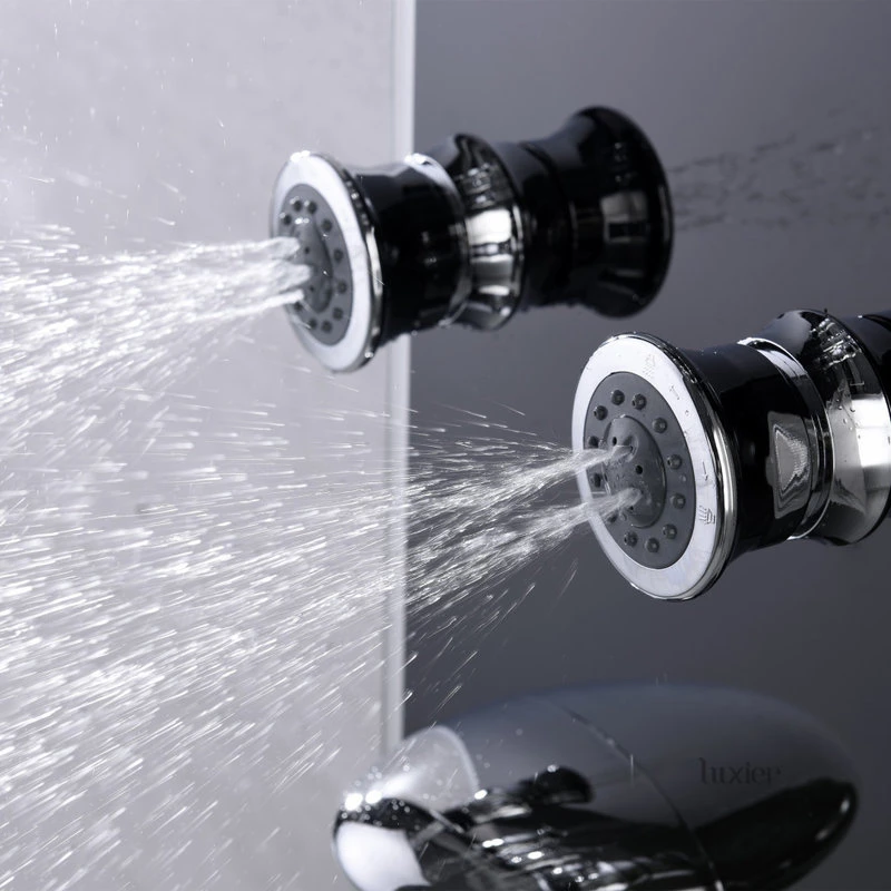 Luxier 51" 6-Jet Shower Panel With Rainfall Shower Head Hand Shower, Black 8 Luxier 51" 6-Jet Shower Panel With Rainfall Shower Head Hand Shower, Black - Image 8