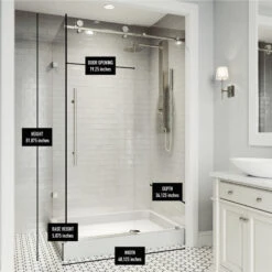 VIGO 36"x48" Frameless Shower Enclosure, Steel With Right Drain Base -Warm Bathroom 9381fddf0181427c 6049 w800 h800 b0 p0