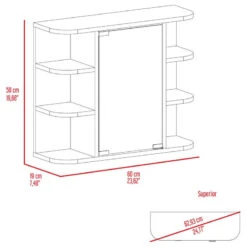 FM FURNITURE Valdez Medicine Cabinet, White -Warm Bathroom 944148f403650d4f 7927 w800 h800 b1 p0