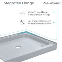 Voltaire 48"x32" Single-Threshold, Center Drain, Shower Base, Gray -Warm Bathroom 94611f21021545e5 6005 w800 h800 b1 p0