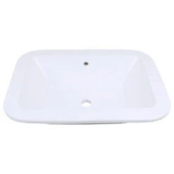 American Imaginations 21.75-in. W Undermount White Vessel For Deck Mount Deck Mount Drilling